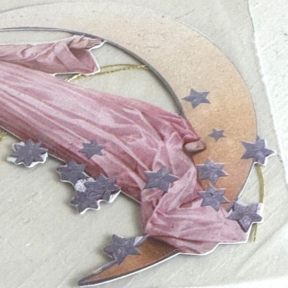 Vintage NOS Old Print Factory Victorian Die Cut Reversible Angels Christmas Deco - Picture 7 of 13